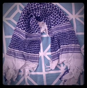Blue and white army scarf
